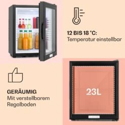 MKS-12 Minibar 24 Liter Klasse E Schwarz Glas 0dB -Haushaltsgeräte 10005439 de 0004 usp