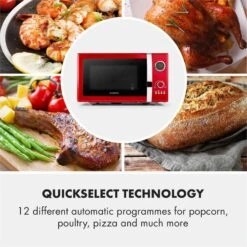 Fine Dinesty 2in1-Mikrowellen-Ofen Retro 23L 1000W 12 Programme Rot -Haushaltsgeräte 10027094 yy 0005 logo Klarstein Fine Dinesty 2in1 Mikrowellen Ofen rot