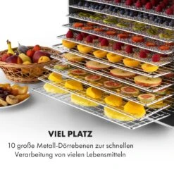 Fruit Jerky Steel 10 Dörrautomat 10 Etagen 1000 W Fläche: 1,5 M² Timer -Haushaltsgeräte 10028437 de 0004 logo