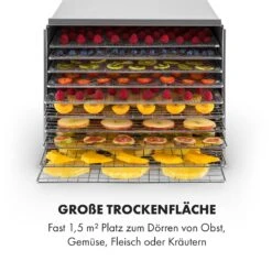 Fruit Jerky Steel 10 Dörrautomat 10 Etagen 1000 W Fläche: 1,5 M² Timer -Haushaltsgeräte 10028437 de 0006 logo