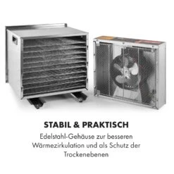 Fruit Jerky Steel 10 Dörrautomat 10 Etagen 1000 W Fläche: 1,5 M² Timer -Haushaltsgeräte 10028437 de 0007 logo