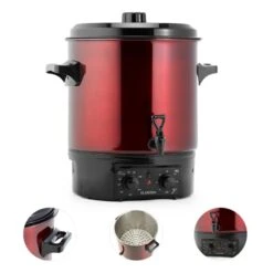 Biggie Einkochautomat Edelstahl 27 Liter 2000W Timer Rot -Haushaltsgeräte 10030585 yy 0003 detail Klarstein Biggie Einkochautomat 27 Liter rot