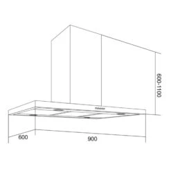 Bonita Dunstabzugshaube 90cm 500 M³/h Inselhaube Design Edelstahl -Haushaltsgeräte 10030823 yy 0008 logo Klarstein Bonita Dunstabzugshaube Inselhaube reedit v2
