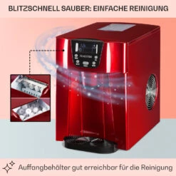 Ice Volcano 2G Eismaschine LED 12kg Je 24h 2l 6-12min Rot -Haushaltsgeräte 10030849 DE 0005 usp