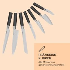 Kitano 8tlg. Messer-Set Mit Block 7 Messer Stahl Edler Holzblock -Haushaltsgeräte 10031653 de 0004 logo