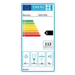 Secret Service Deckenhaube Dunstabzugshaube 220W Touch Glas LED Weiß -Haushaltsgeräte 10031696 energy label