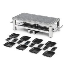 Schmelzlette Raclette 1500W Naturstein-Platte Edelstahlgehäuse -Haushaltsgeräte 10032028 yy 0004 detail Klarstein Schmelzlette Raclette 1500W Edelstahl