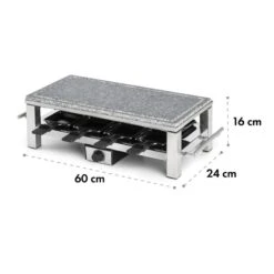 Schmelzlette Raclette 1500W Naturstein-Platte Edelstahlgehäuse -Haushaltsgeräte 10032028 yy 0006 logo Klarstein Schmelzlette Raclette 1500W Edelstahl