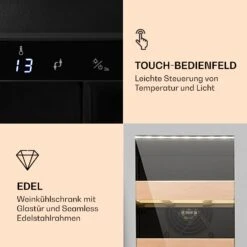 Vinovilla Smart Weinkühlschrank 50l / 20 Flaschen Glastür Edelstahl -Haushaltsgeräte 10032037 de 0003 logo