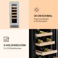 Vinovilla Smart Weinkühlschrank 50l / 20 Flaschen Glastür Edelstahl -Haushaltsgeräte 10032037 de 0004 logo