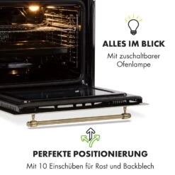 Victoria Einbaubackofen Retro-Design 9 Funktionen 50-250°C Elfenbein -Haushaltsgeräte 10032485 de 0007 logo