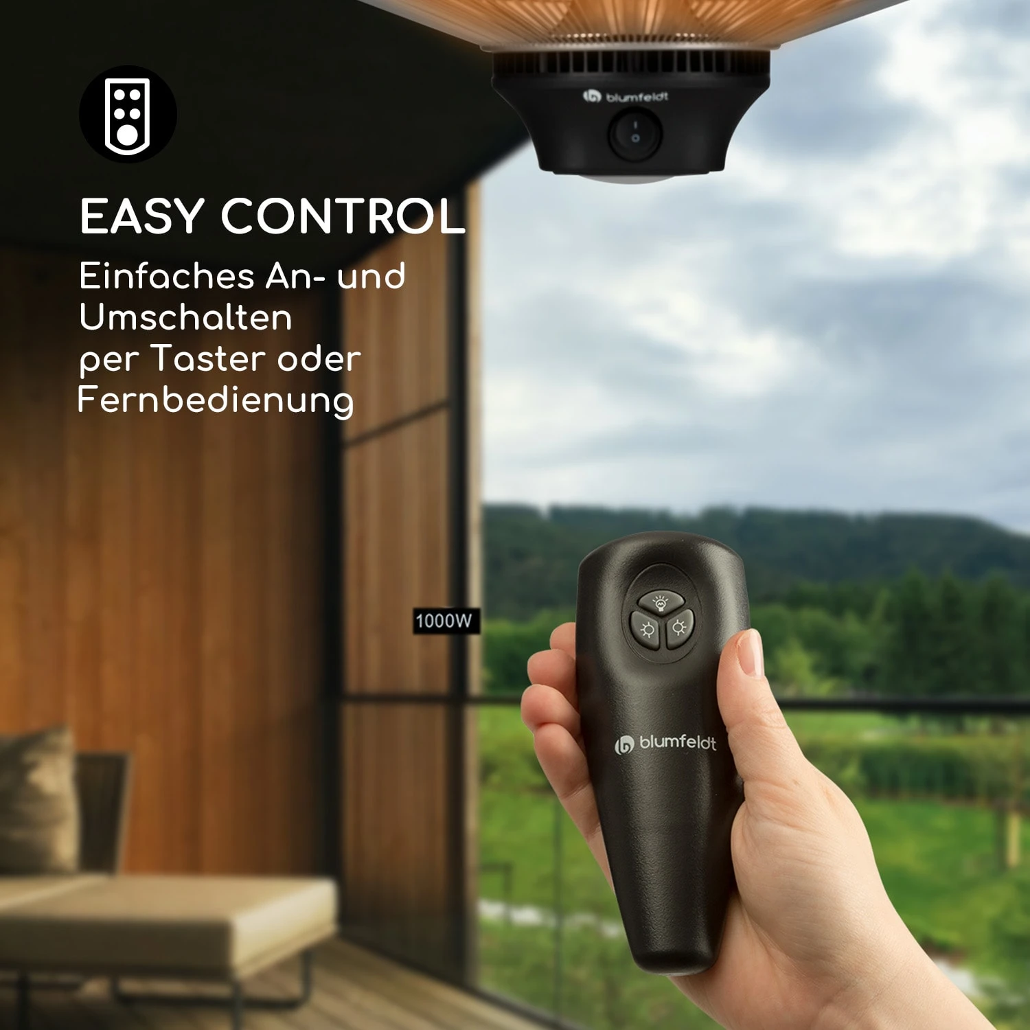 Heat Square Infrarot-Heizstrahler 1000/2000W Carbon IP24 LED 5 Heat Square Infrarot-Heizstrahler 1000/2000W Carbon IP24 LED – Bild 5