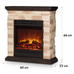 Kaprun Elektrischer Kamin 1800W Steindekor Polystone Fernbedienung -Haushaltsgeräte 10032596 yy 0009 logo