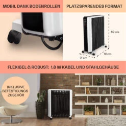 Thermaxx 2500 Ölradiator 2500W 5-35° C 24h-Timer Weiß/schwarz -Haushaltsgeräte 10032775 de 0006 usp