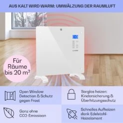 Norderney Konvektions-Heizgerät Thermostat Timer 1000W 20m² Weiß -Haushaltsgeräte 10032788 de 0004 usp