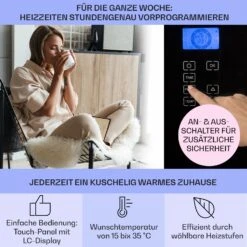 Norderney Konvektions-Heizgerät Thermostat Timer 2000W 30m² Schwarz -Haushaltsgeräte 10032789 de 0003 usp