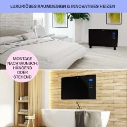 Norderney Konvektions-Heizgerät Thermostat Timer 2000W 30m² Schwarz -Haushaltsgeräte 10032789 de 0007 usp