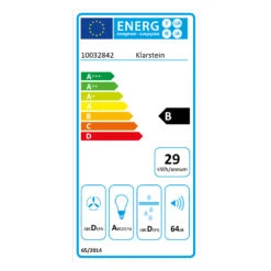 Laurel 60 Dunstabzugshaube 60cm Abluft: 350 M³/h LED Touch Glas -Haushaltsgeräte 10032842 energy label