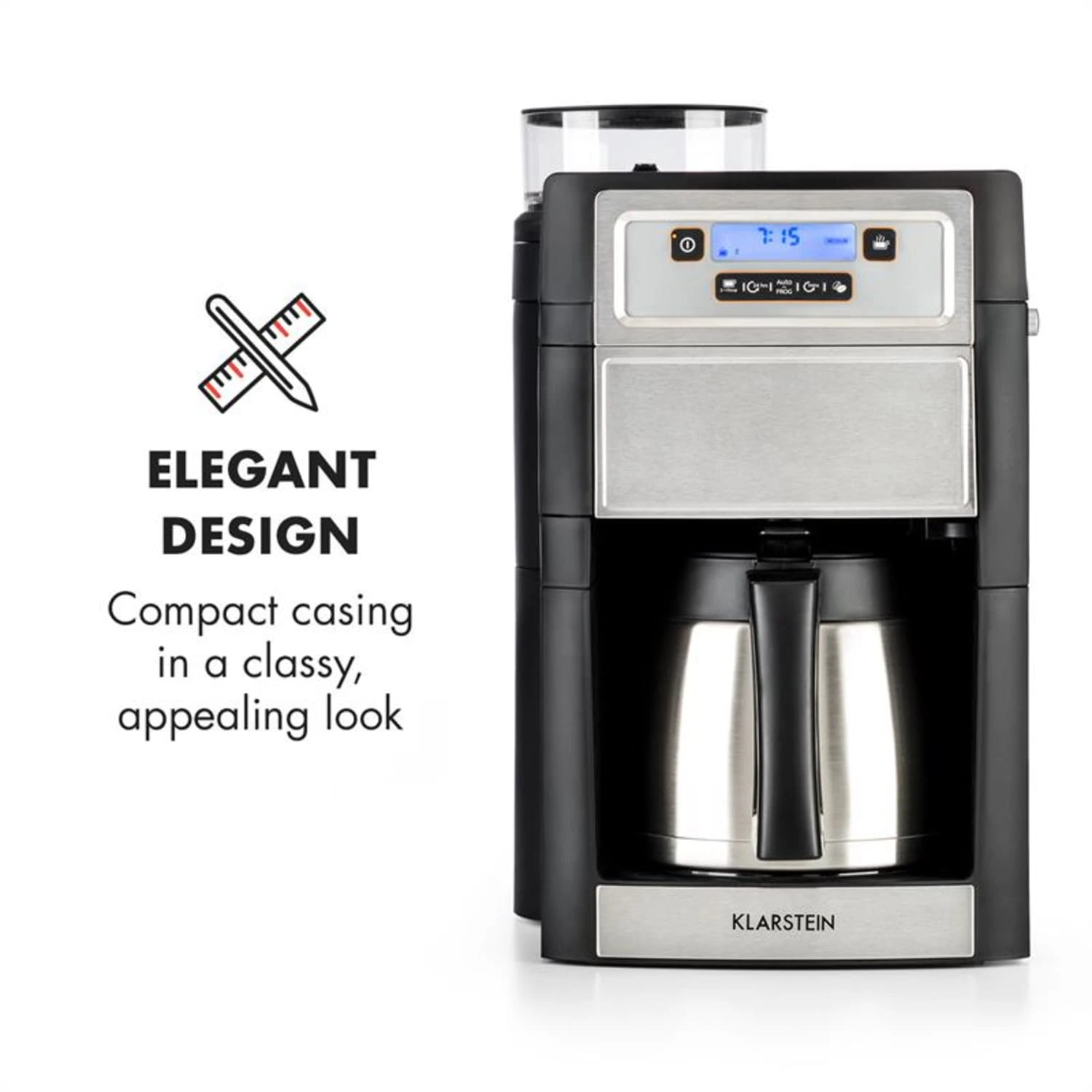 Aromatica II Thermo Kaffeemaschine, Mahlwerk, 1,25 L, Silber 3 Aromatica II Thermo Kaffeemaschine, Mahlwerk, 1,25 L, Silber – Bild 3