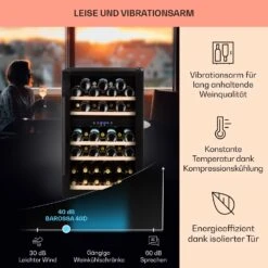 Barossa 40 Duo Weinkühlschrank 2 Zonen 41 Flaschen Glastür Touch LED -Haushaltsgeräte 10032924 de 0004 usp