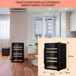 Barossa 40 Duo Weinkühlschrank 2 Zonen 41 Flaschen Glastür Touch LED -Haushaltsgeräte 10032924 de 0006 usp