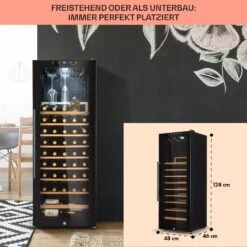 Barossa 54 Uno Weinkühlschrank 155 L 54 Flaschen Glastür Touch LED -Haushaltsgeräte 10032925 de 0006 usp