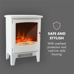 Meran Elektrischer Kamin 950/1850W 2-stufige Heizung Gusseisen-Stil -Haushaltsgeräte 10032974 yy 0007 logo Klarstein Meran Elektrischer Kamin weiss