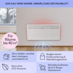 Hot Spot Slimcurve Heizgerät 80x40cm 40m² 2000W 5-40°C LED IP24 Weiß -Haushaltsgeräte 10033016 de 0004 usp