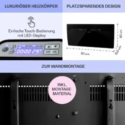 Hot Spot Slimcurve Heizgerät 80x40cm 40m² 2000W 5-40°C LED IP24 -Haushaltsgeräte 10033017 de 0006 usp