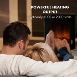 Graz Elektrischer Kamin 1000/2000W Thermostat PanoramaView -Haushaltsgeräte 10033094 yy 0003 logo Electric Fireplace Black YH20
