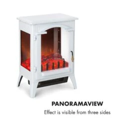 Graz Elektrischer Kamin 1000/2000W Thermostat PanoramaView -Haushaltsgeräte 10033095 yy 0007 logo Klarstein Graz Elektrischer Kamin weiss