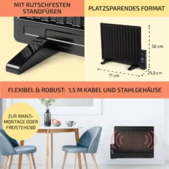 Wallander Ölradiator 600W Thermostat Ölheizung Ultraflach Schwarz -Haushaltsgeräte 10033099 de 0006 usp