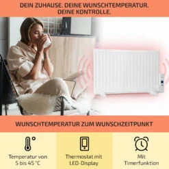 Wallander Ölradiator 800W Thermostat Ölheizung Ultraflach Weiß -Haushaltsgeräte 10033100 de 0003 usp