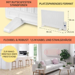Wallander Ölradiator 800W Thermostat Ölheizung Ultraflach Weiß -Haushaltsgeräte 10033100 de 0006 usp