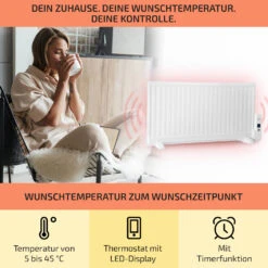 Wallander Ölradiator 1000W Thermostat Ölheizung Ultraflach Weiß 9 Wallander Ölradiator 1000W Thermostat Ölheizung Ultraflach Weiß -Haushaltsgeräte 10033102 de 0003 usp
