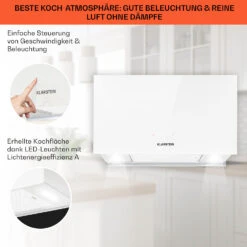 Kronleuchter L Inselabzugshaube 60cm Abluft: 590m³/h LED Touch Glas Weiß -Haushaltsgeräte 10033107 de 0004 usp