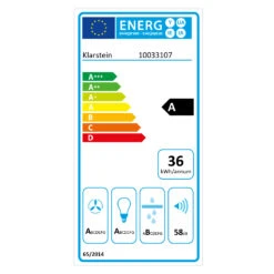 Kronleuchter L Inselabzugshaube 60cm Abluft: 590m³/h LED Touch Glas Weiß -Haushaltsgeräte 10033107 energy label