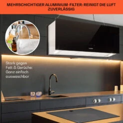 Kronleuchter XL Inselabzugshaube 90cm Umluft 590m³/h LED Touch Schwarz -Haushaltsgeräte 10033108 de 0006 usp