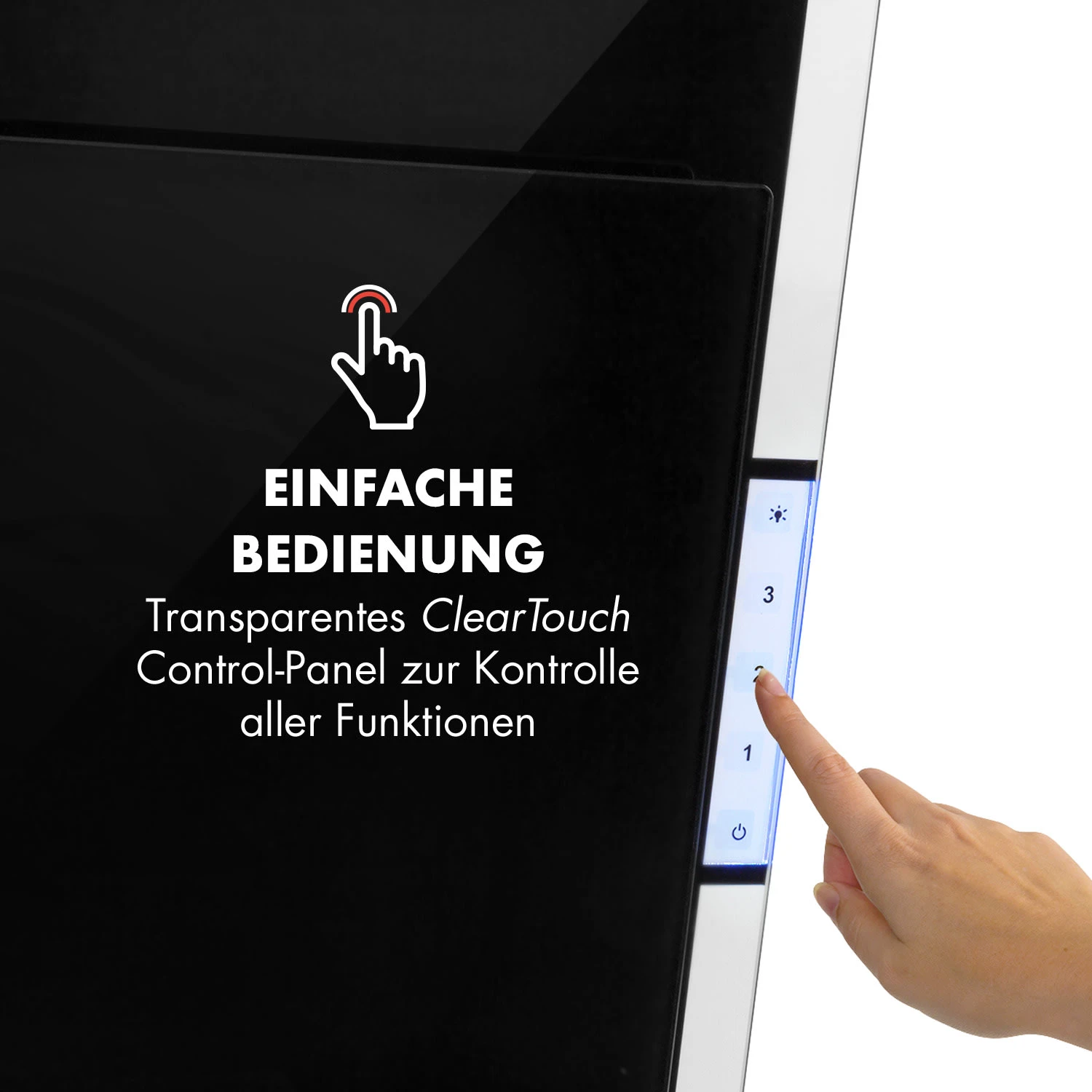 Mirage 60 Dunstabzugshaube 550m³/h Touch-Panel RGB-Ambiente-Licht Glas 8 Mirage 60 Dunstabzugshaube 550m³/h Touch-Panel RGB-Ambiente-Licht Glas – Bild 8