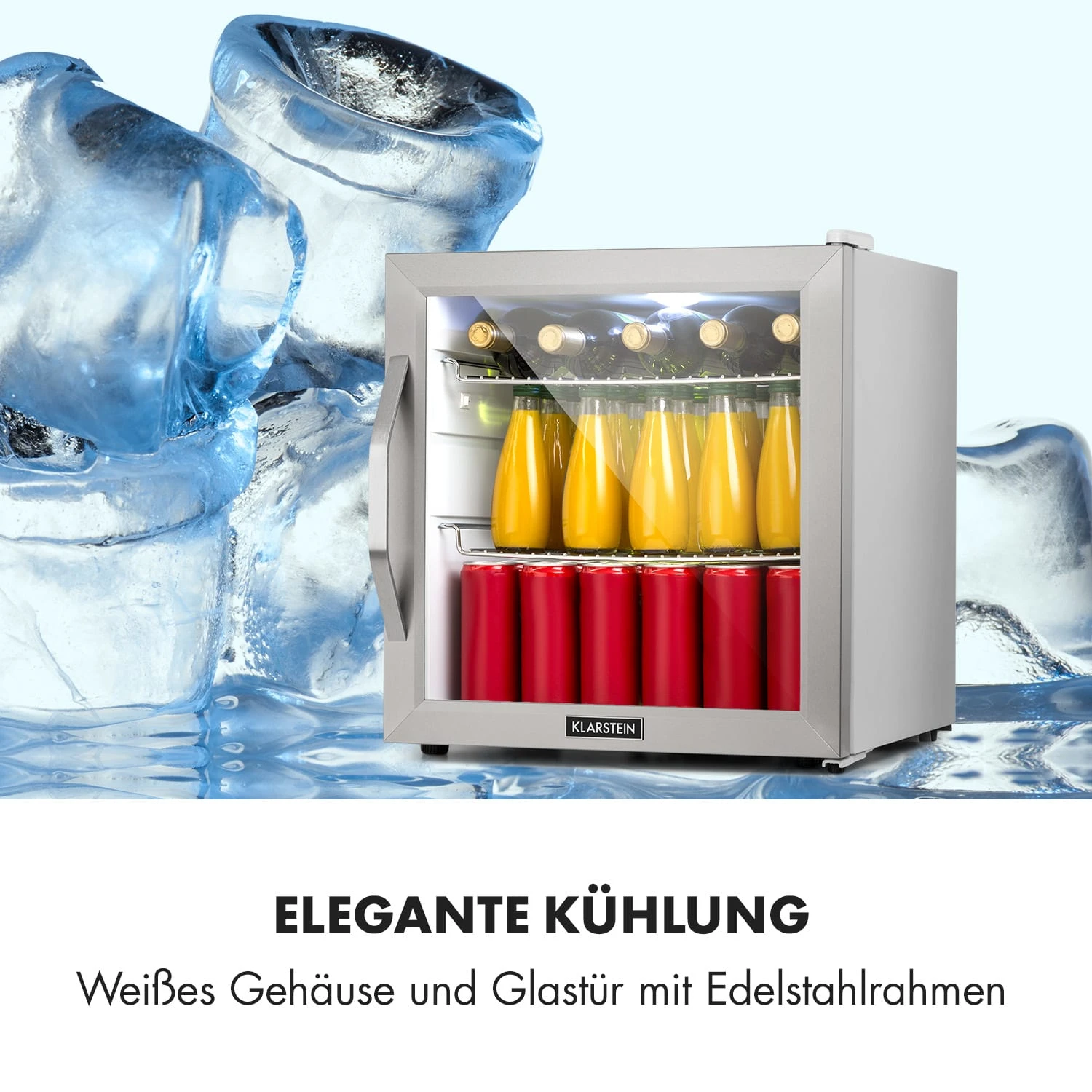 Beersafe L Crystal White Kühlschrank 47 Ltr 2 Böden Glastür Edelstahl 4 Beersafe L Crystal White Kühlschrank 47 Ltr 2 Böden Glastür Edelstahl – Bild 4