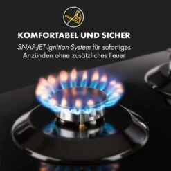Ignito 5 Zonen Gaskochfeld 5-flammig Sabaf-Brenner Glaskeramik Schwarz -Haushaltsgeräte 10033133 de 0006 logo