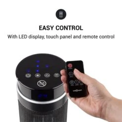 Heat Spike Turmheizgerät 1200/2200W 8h-Timer Thermostat Schwarz -Haushaltsgeräte 10033141 yy 0004 logo oneConcept Heat Spike Turmheizgeraet schwarz