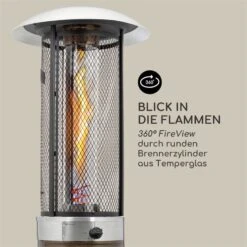 Goldflame Deluxe Terrassenheizstrahler 36.000BTU/11kW Mobil Edelstahl -Haushaltsgeräte 10033279 yy 0005 logo Blumfeldt Goldflame Deluxe Heizstrahler kupfer