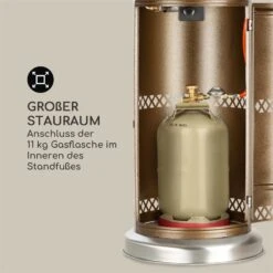 Goldflame Deluxe Terrassenheizstrahler 36.000BTU/11kW Mobil Edelstahl -Haushaltsgeräte 10033279 yy 0006 logo Blumfeldt Goldflame Deluxe Heizstrahler kupfer