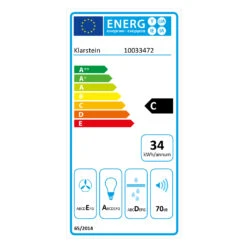 Contempo Neo Unterbau-Dunstabzugshaube 60cm 175m³/h LED Edelstahl -Haushaltsgeräte 10033472 energy label