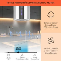 Beretta Inselabzugshaube Ø35cm Ab-/Umluft 650m³/h LED Edelstahl -Haushaltsgeräte 10033717 de 0003 usp