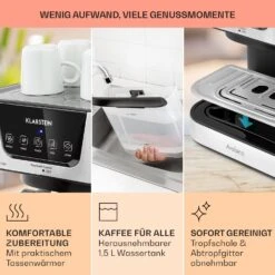 Arabica Espressomaschine 1050W 15 Bar 1,5l Touch-Bedienfeld Edelstahl -Haushaltsgeräte 10033729 de 0006 usp
