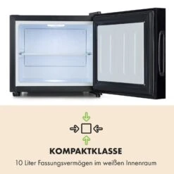 Frosty Mini-Kühlschrank EEC A Spiegelglastür 10 Liter Schwarz -Haushaltsgeräte 10033836 de 0005 logo