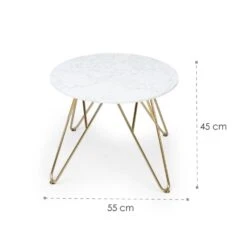 Round Pearl Couchtisch 55 X 45 Cm (ØxH) Marmor Gold / Weiß -Haushaltsgeräte 10034020 yy 0007 logo Besoa Round Pearl Couchtisch Gold Weiss
