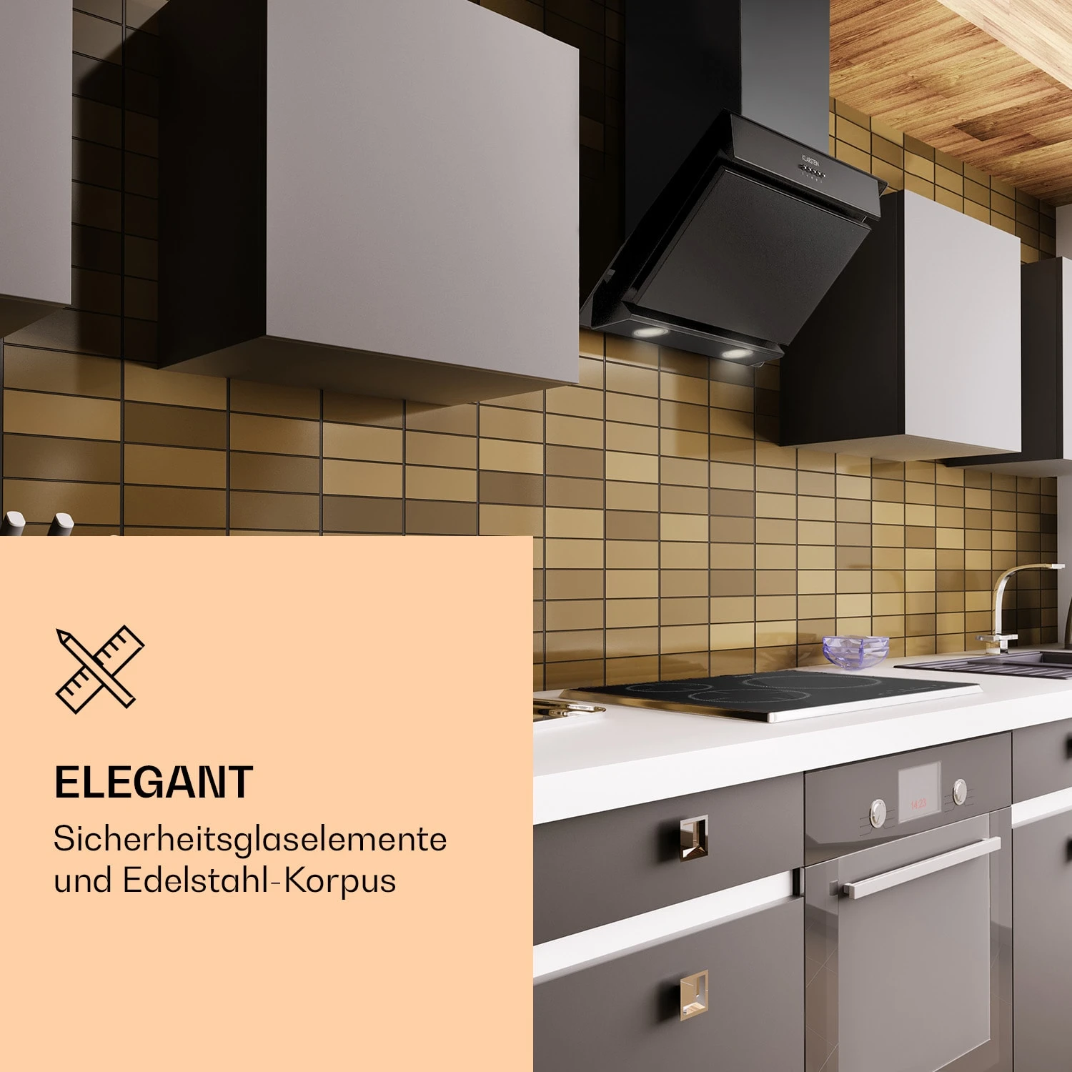 Zola 60 Dunstabzugshaube Kopffrei 60cm 190W 607m³/h LED Edelstahl/Glas 2 Zola 60 Dunstabzugshaube Kopffrei 60cm 190W 607m³/h LED Edelstahl/Glas – Bild 2